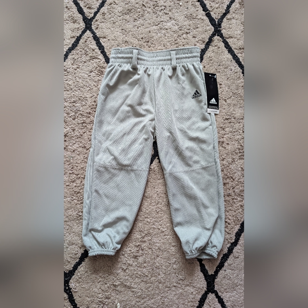 NWT Adidas Youth Baseball pull up pants Gray Aeroready